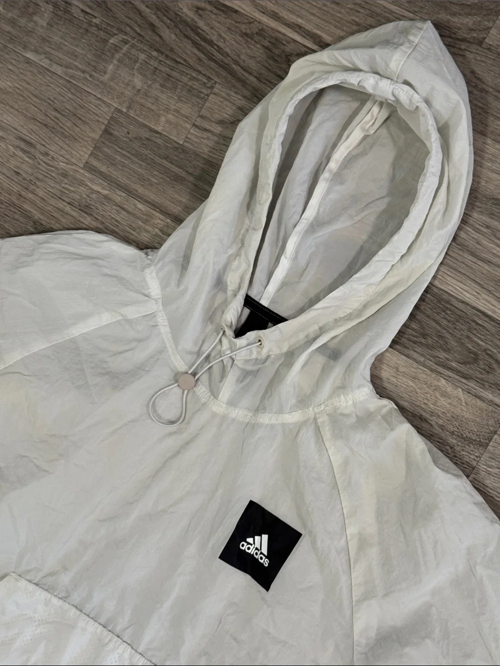 Adidas sheer lightweight windbreaker pullover hoodie men’s sz S